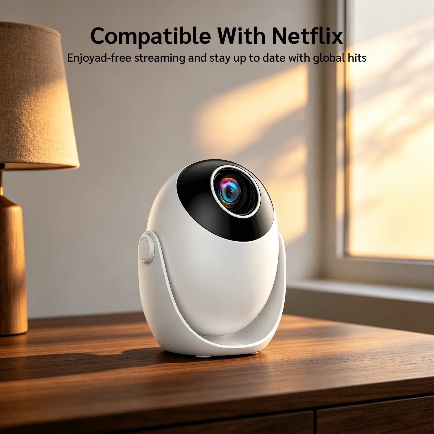 Android 14 Smart Portable Projector – Wi-Fi 6, Built-in Streaming Apps