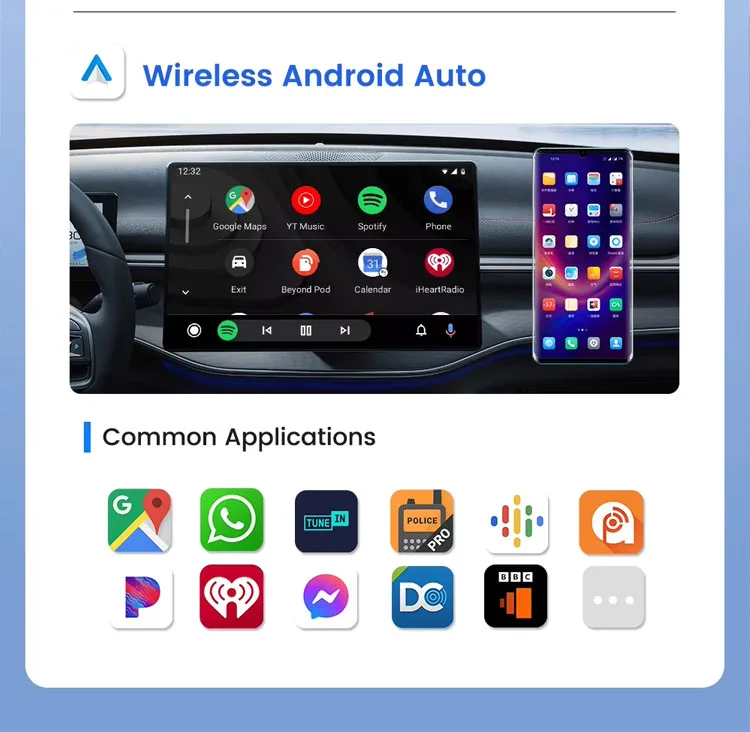 Wireless CarPlay & Android Auto Adapter – Wired-to-Wireless, Plug & Play