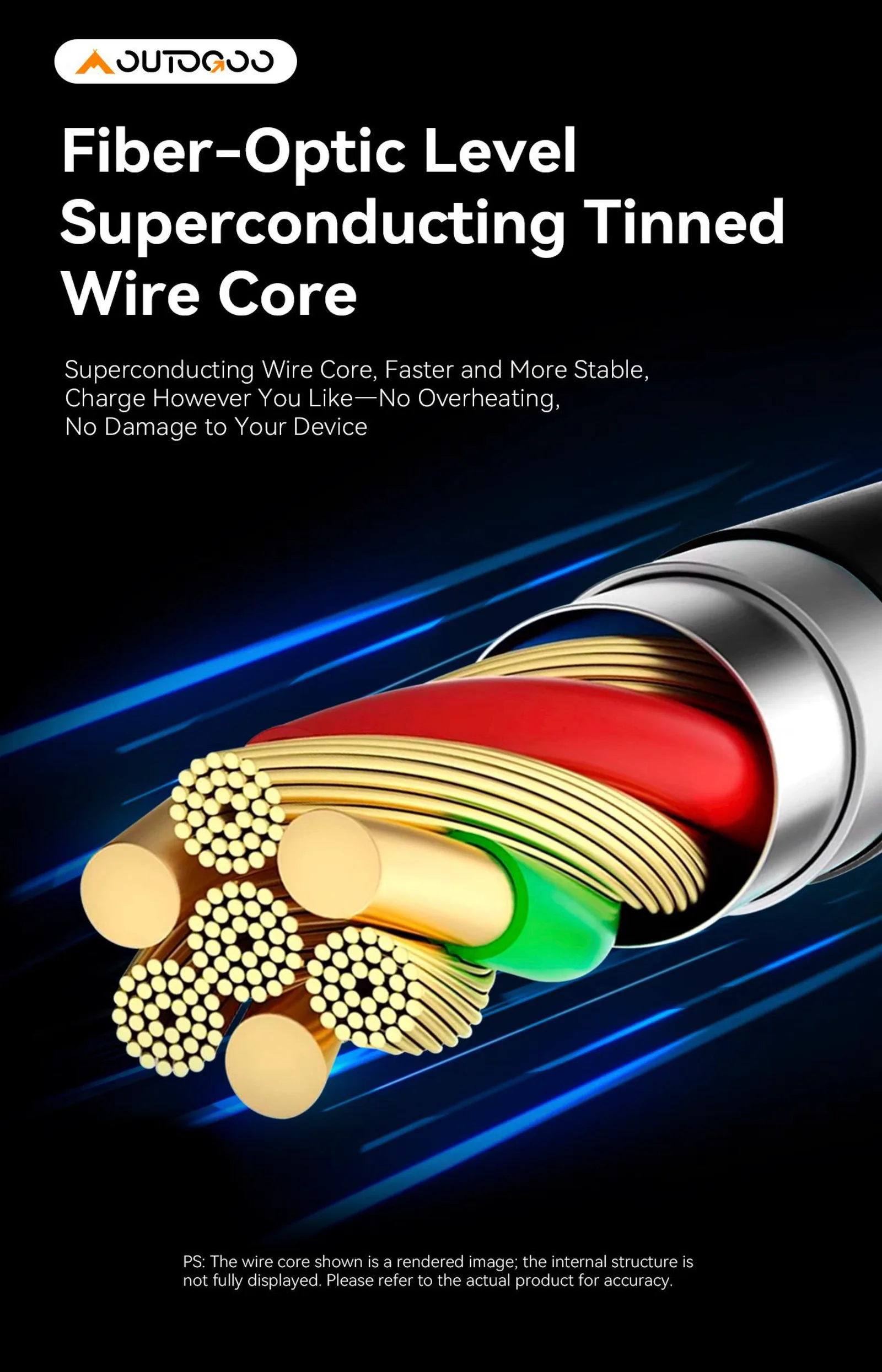 60W Outdoor Multi-Function Fast Charging Cable – 6-in-1 USB-A/Type-C/Lightning, LED Flashlight & SOS